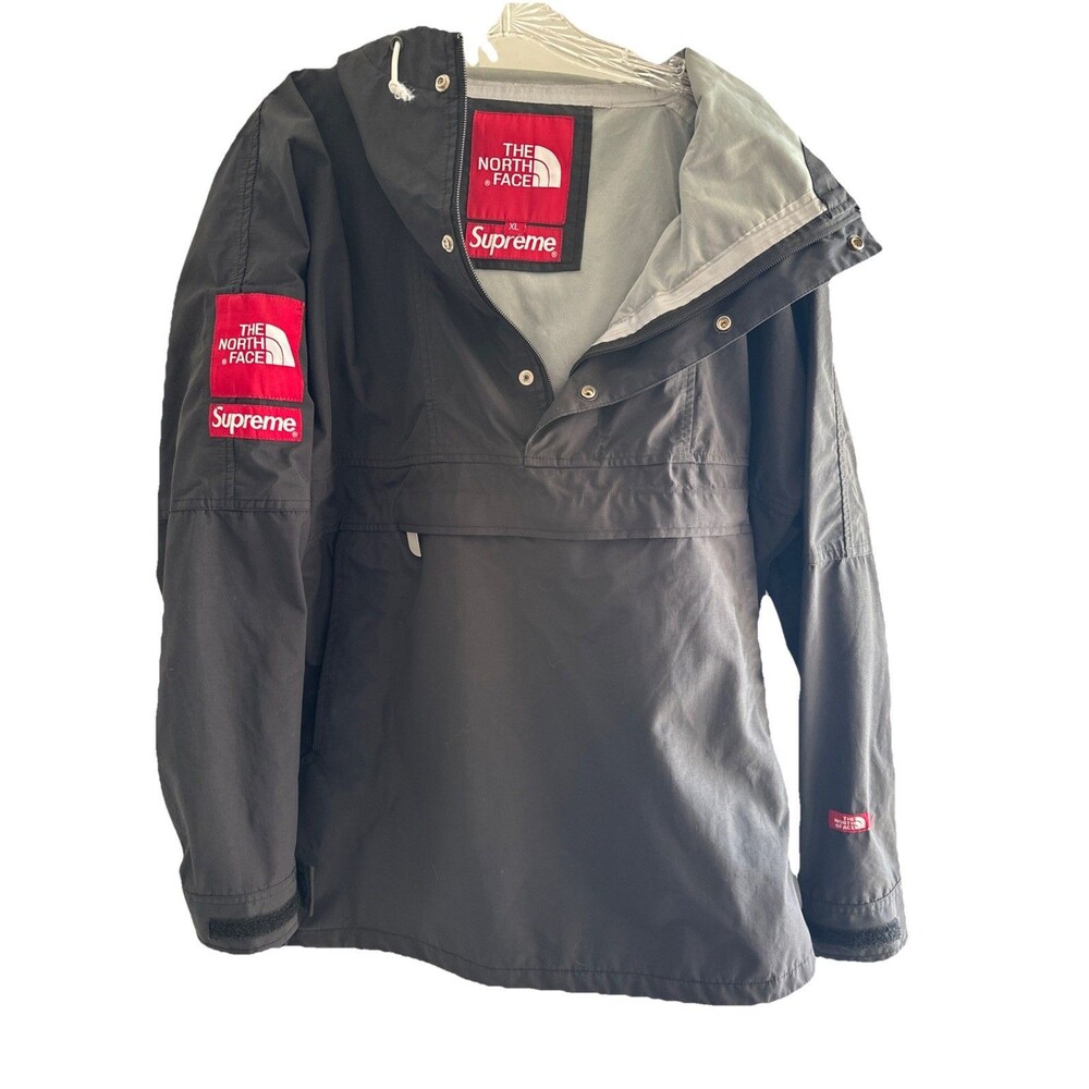 Supreme x The North Face Convertible Jacket Black Logo Hooded Men's Size XL